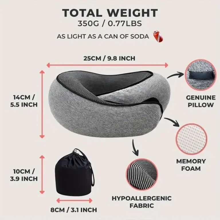 SZXYX aircraft Neck travel Pillow, 100% pure memory foam aircraft neck pillow, comfortable and breathable cover, 360° support foldable pillow, essential for car and airport travel